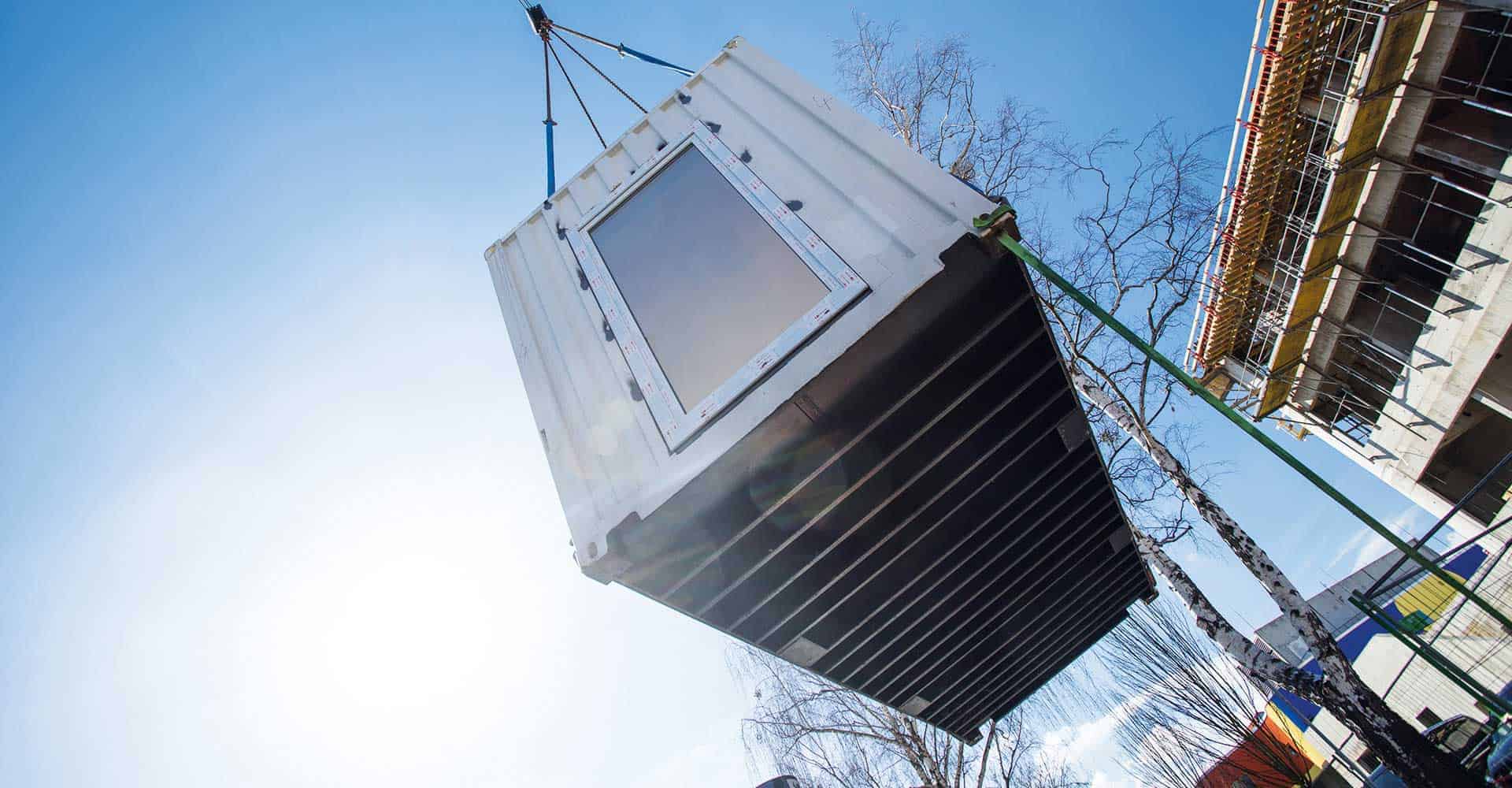 Modulares Forschungszentrum NCT Uniklinikum Dresden Aufbau Medizin Nationales Centrum für Tumorerkrankungen, NCT, Uniklinikum, Dresden, Krebsforschung, Therapie, MRT, Magnetresonanztomographie, SIEMENS, Seecontainer, 300 qm
