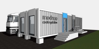 medneo Dockingstation, medneo GmbH, Konzeptentwicklung, Architektur, Referenz, Berlin, MRT, mobile Radiologie, Seecontainer