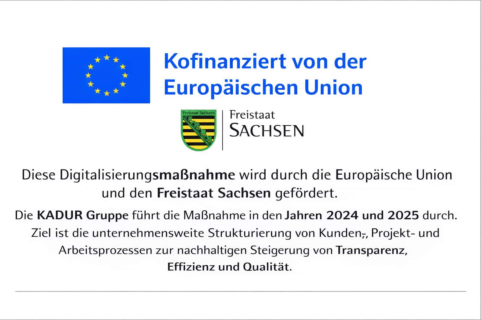 Förderung durch die Europäische Union sowie die SAB Sachsen (Sächsische Aufbaubank – Förderbank)
